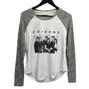𝅺FRIENDS 🖤Graphic T-Shirt Beige Grey  Long Sleeve Top Size M